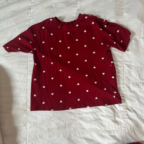 H&M Mama Before/After Cotton Pajamas, Maternity Women's Size Small, Red Hearts - Picture 5 of 8
